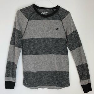 American Eagle Heritage Classic Fit Grey Black Mens Thermal, size Medium